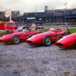 Several Maserati 250s taken at 1957 British Grand Prix